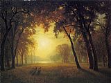 Deer in a Clearing by Albert Bierstadt